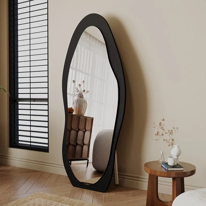 Elegant Full Length Mirror | Wall-Mounted Wooden Design with Unique Cloud Style | Stylish Bedroom Décor for Full Body Reflection 0