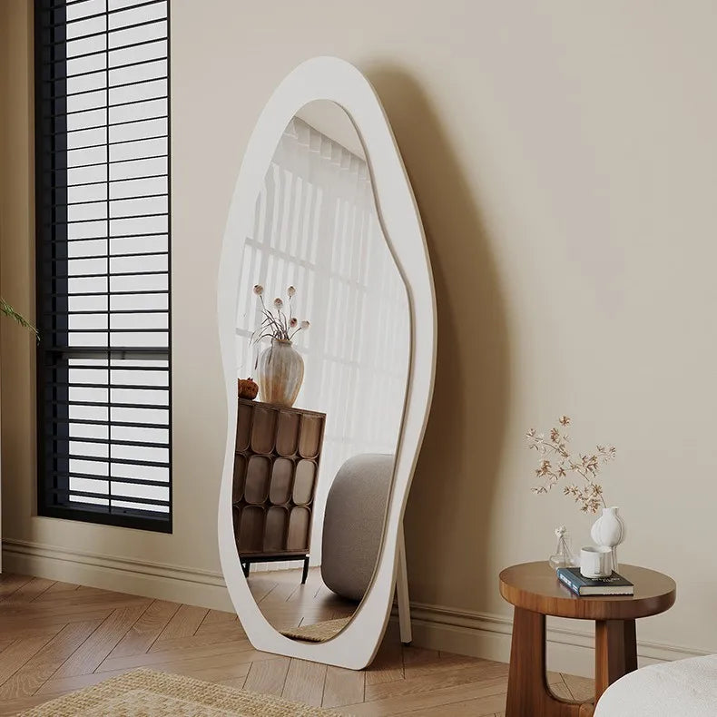 Elegant Full Length Mirror | Wall-Mounted Wooden Design with Unique Cloud Style | Stylish Bedroom Décor for Full Body Reflection 1