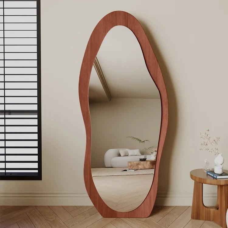 Elegant Full Length Mirror | Wall-Mounted Wooden Design with Unique Cloud Style | Stylish Bedroom Décor for Full Body Reflection 2