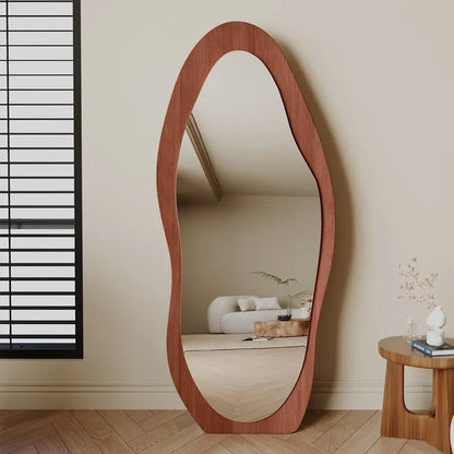 Elegant Full Length Mirror | Wall-Mounted Wooden Design with Unique Cloud Style | Stylish Bedroom Décor for Full Body Reflection 2