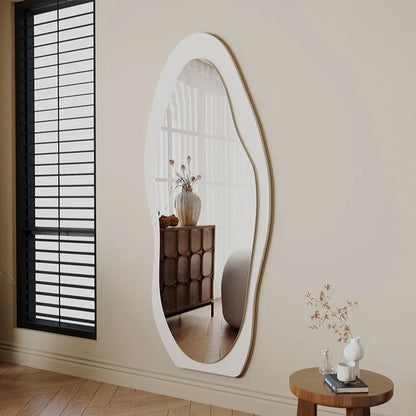 Elegant Full Length Mirror | Wall-Mounted Wooden Design with Unique Cloud Style | Stylish Bedroom Décor for Full Body Reflection 3
