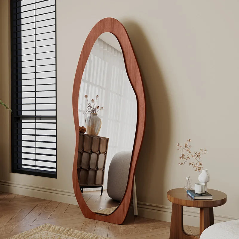 Elegant Full Length Mirror | Wall-Mounted Wooden Design with Unique Cloud Style | Stylish Bedroom Décor for Full Body Reflection 5