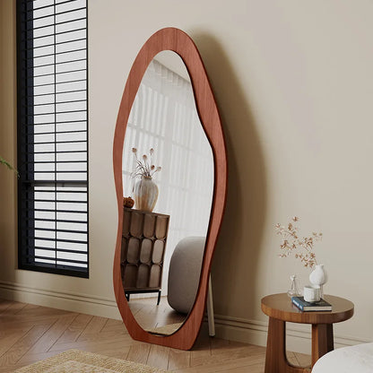 Elegant Full Length Mirror | Wall-Mounted Wooden Design with Unique Cloud Style | Stylish Bedroom Décor for Full Body Reflection 5