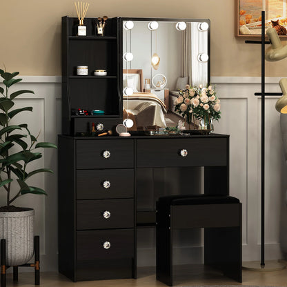 Elegant Makeup Vanity Set | Dressing Table with LED Mirror & Ample Storage for Glamorous Organization 1