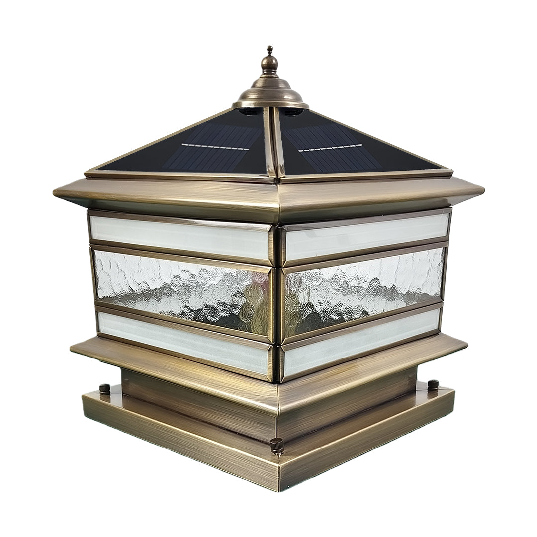 Elegant Solar Lights Outdoor | Retro Copper Pillar Design with Dual Power Options | Ideal for Landscape Lighting and Garden Ambiance 10