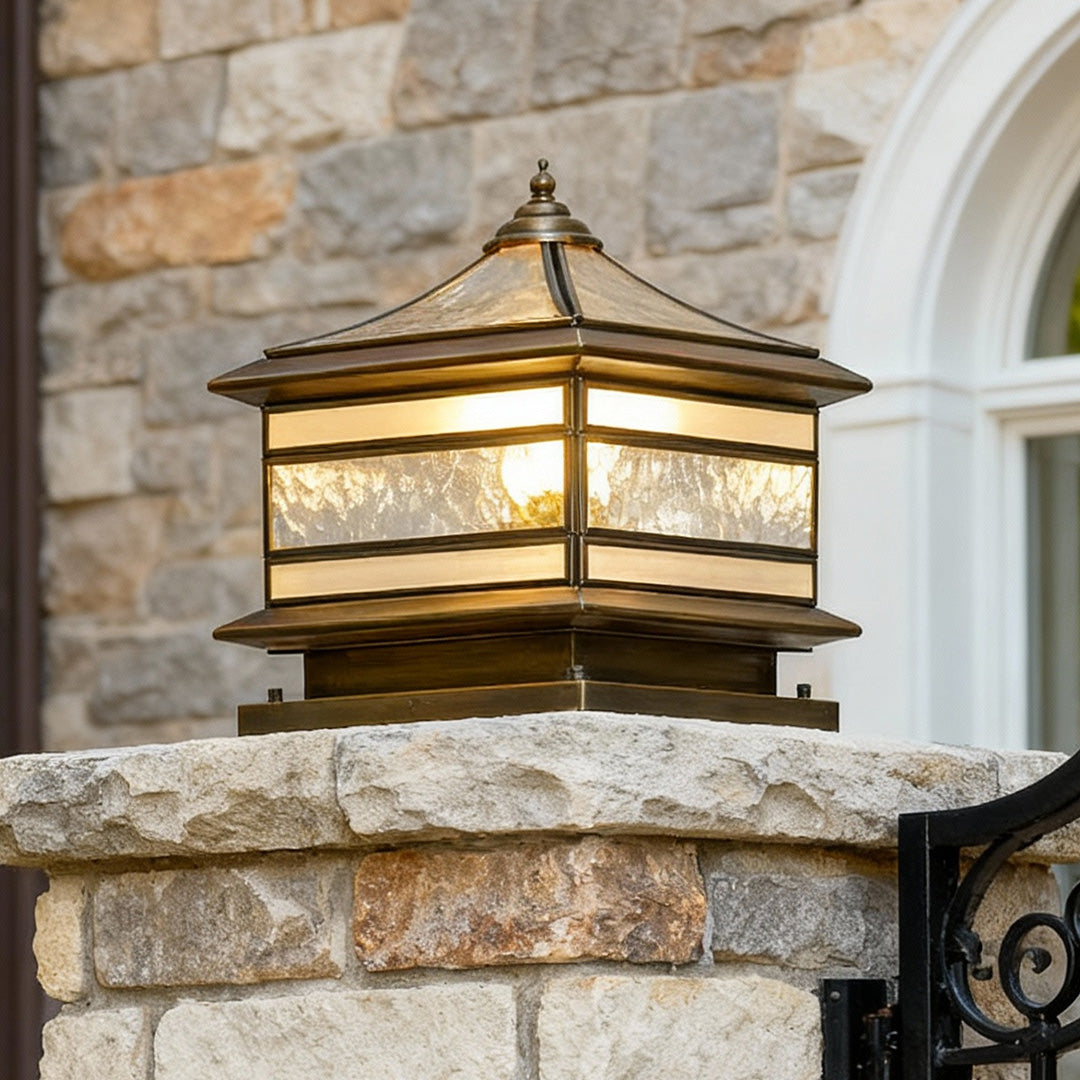 Elegant Solar Lights Outdoor | Retro Copper Pillar Design with Dual Power Options | Ideal for Landscape Lighting and Garden Ambiance 2