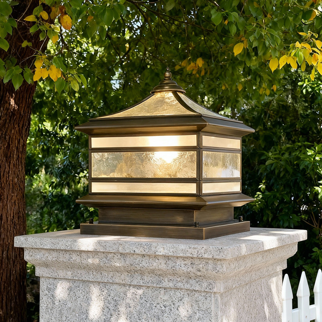 Elegant Solar Lights Outdoor | Retro Copper Pillar Design with Dual Power Options | Ideal for Landscape Lighting and Garden Ambiance 3