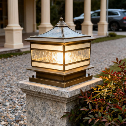 Elegant Solar Lights Outdoor | Retro Copper Pillar Design with Dual Power Options | Ideal for Landscape Lighting and Garden Ambiance 4