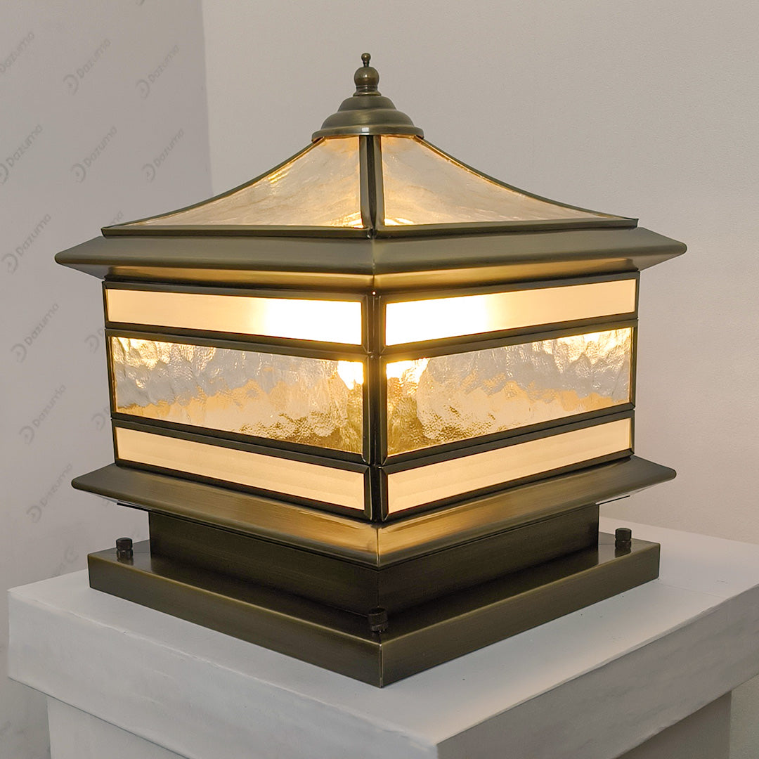 Elegant Solar Lights Outdoor | Retro Copper Pillar Design with Dual Power Options | Ideal for Landscape Lighting and Garden Ambiance 6