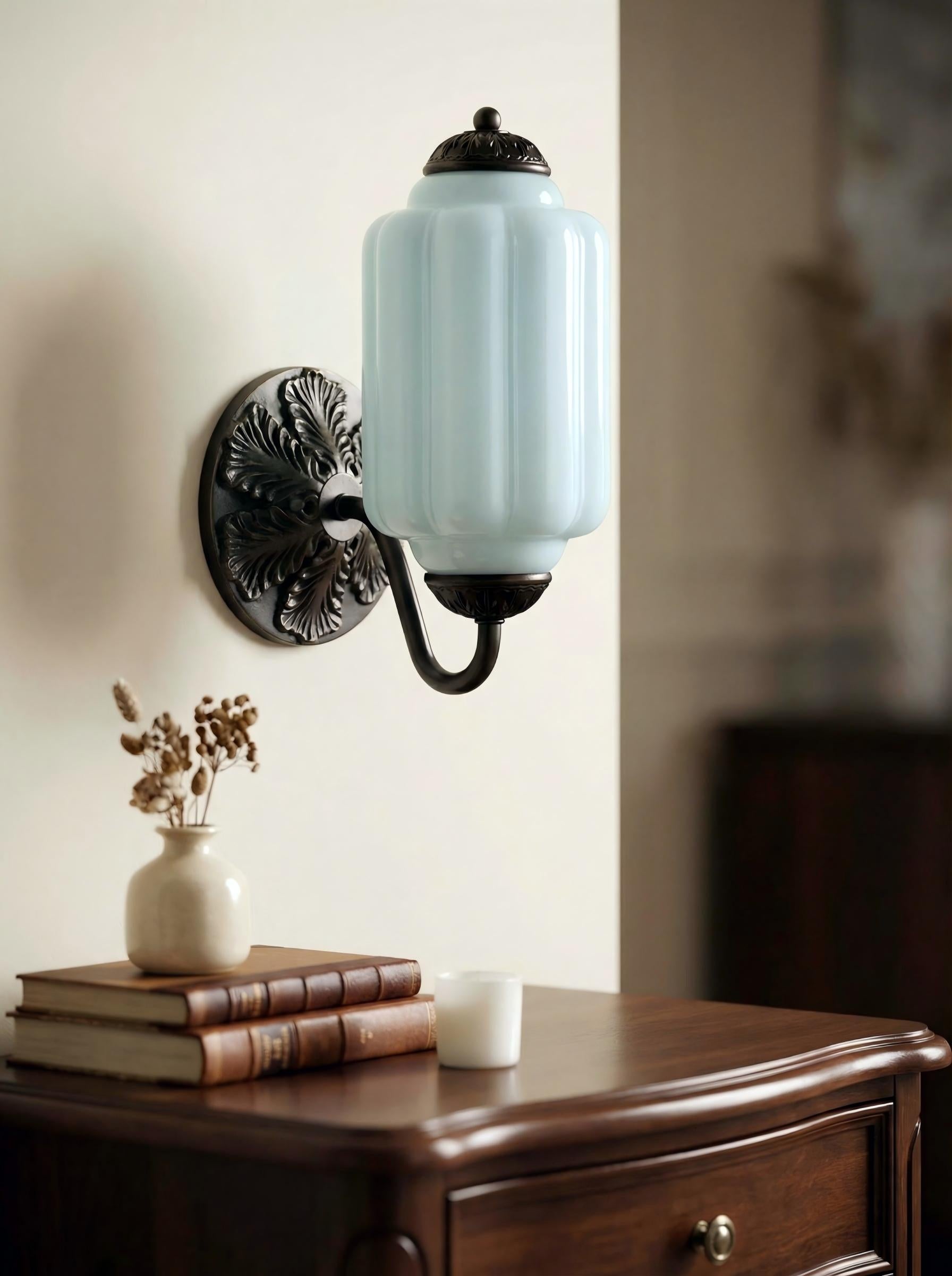 EloiseGlow | Charming Vintage Milk Glass Wall Sconce Lighting Fixture 11