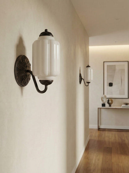 EloiseGlow | Charming Vintage Milk Glass Wall Sconce Lighting Fixture 15