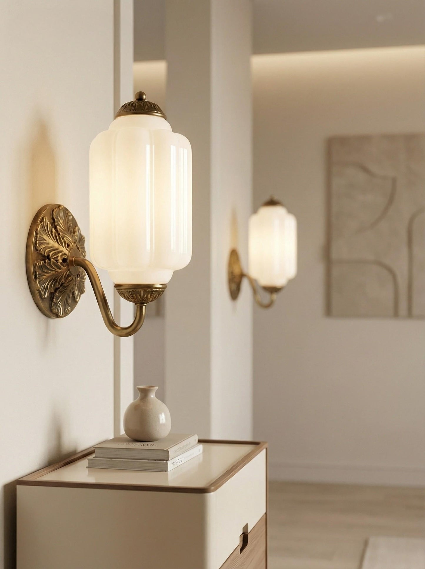 EloiseGlow | Charming Vintage Milk Glass Wall Sconce Lighting Fixture 22