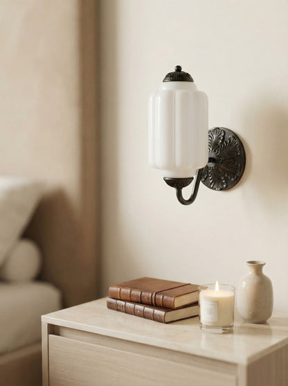 EloiseGlow | Charming Vintage Milk Glass Wall Sconce Lighting Fixture 31
