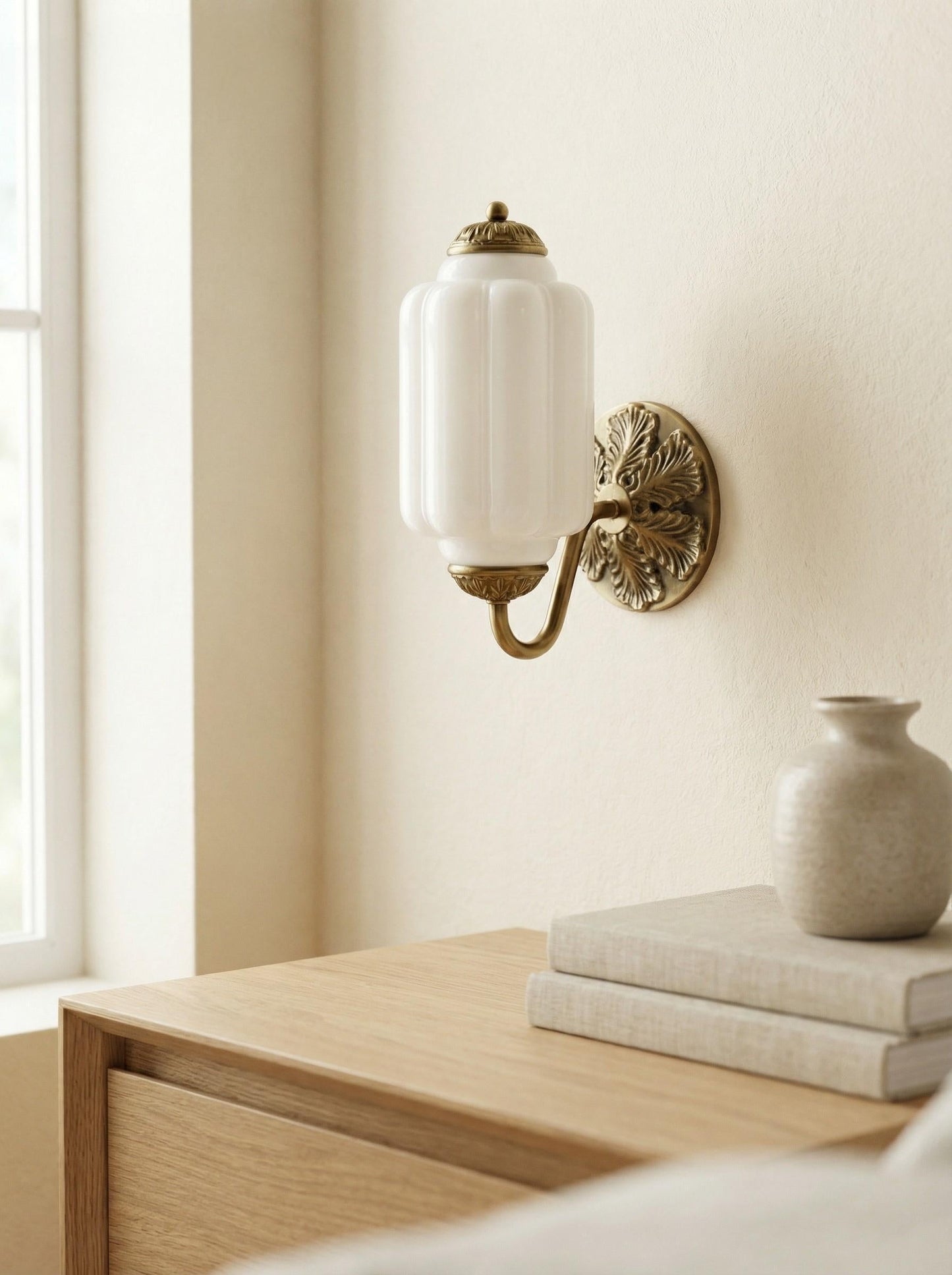 EloiseGlow | Charming Vintage Milk Glass Wall Sconce Lighting Fixture 37