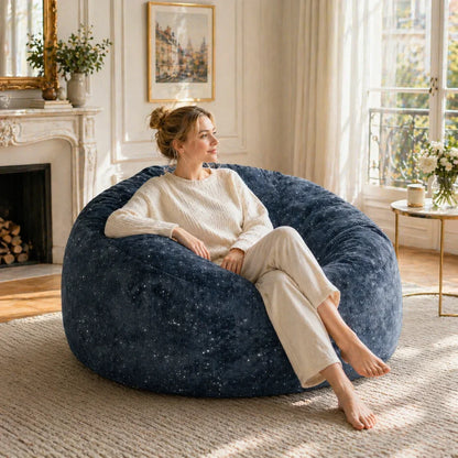 Faux Fur Bean Bag Chair for Adults, Plush Soft Cover Lazy Sofa, Home Furniture for Living Room Bedroom Dorm Office 0
