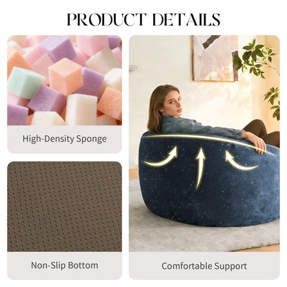 Faux Fur Bean Bag Chair for Adults, Plush Soft Cover Lazy Sofa, Home Furniture for Living Room Bedroom Dorm Office 5