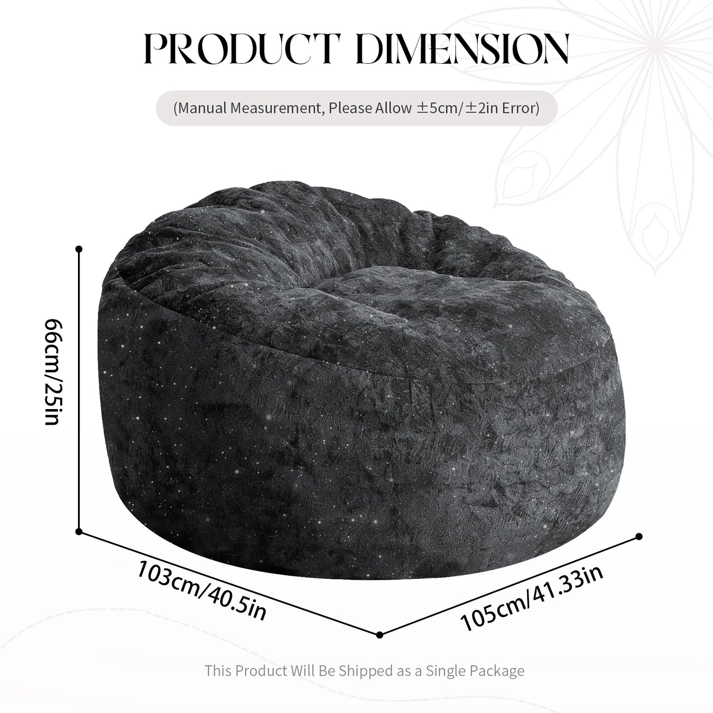Faux Fur Bean Bag Chair for Adults, Plush Soft Cover Lazy Sofa, Home Furniture for Living Room Bedroom Dorm Office 6