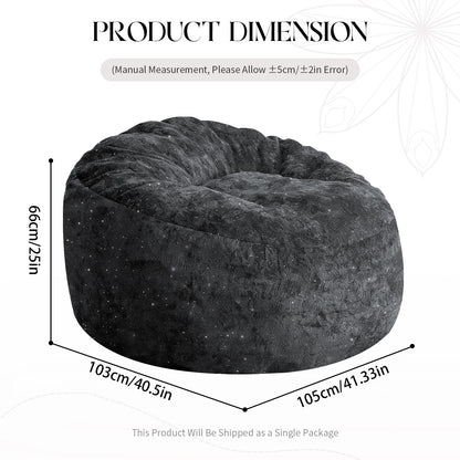 Faux Fur Bean Bag Chair for Adults, Plush Soft Cover Lazy Sofa, Home Furniture for Living Room Bedroom Dorm Office 6