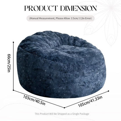 Faux Fur Bean Bag Chair for Adults, Plush Soft Cover Lazy Sofa, Home Furniture for Living Room Bedroom Dorm Office 7