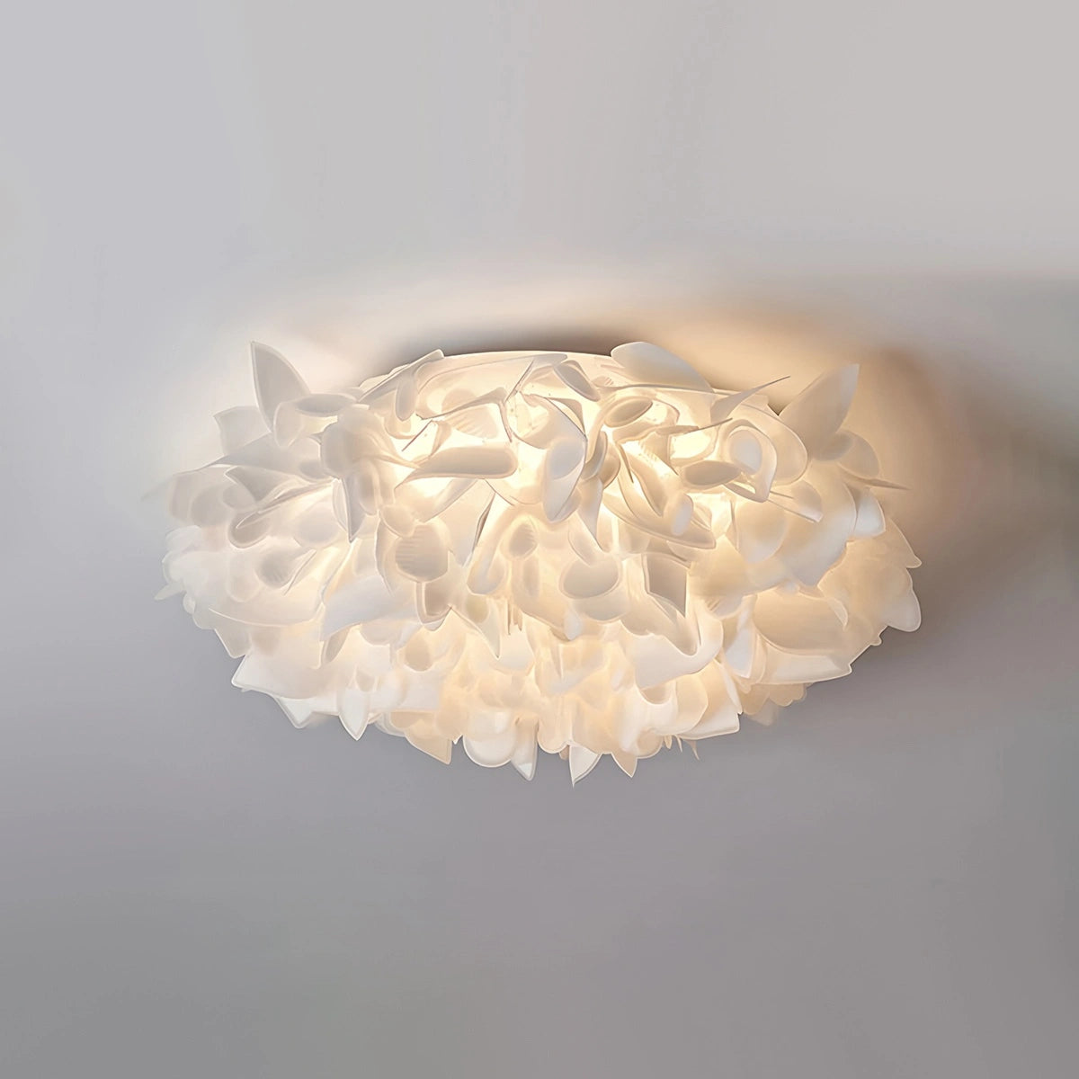 FloraGlow | Elegant Soft White Flush Mount Ceiling Light Fixture 0