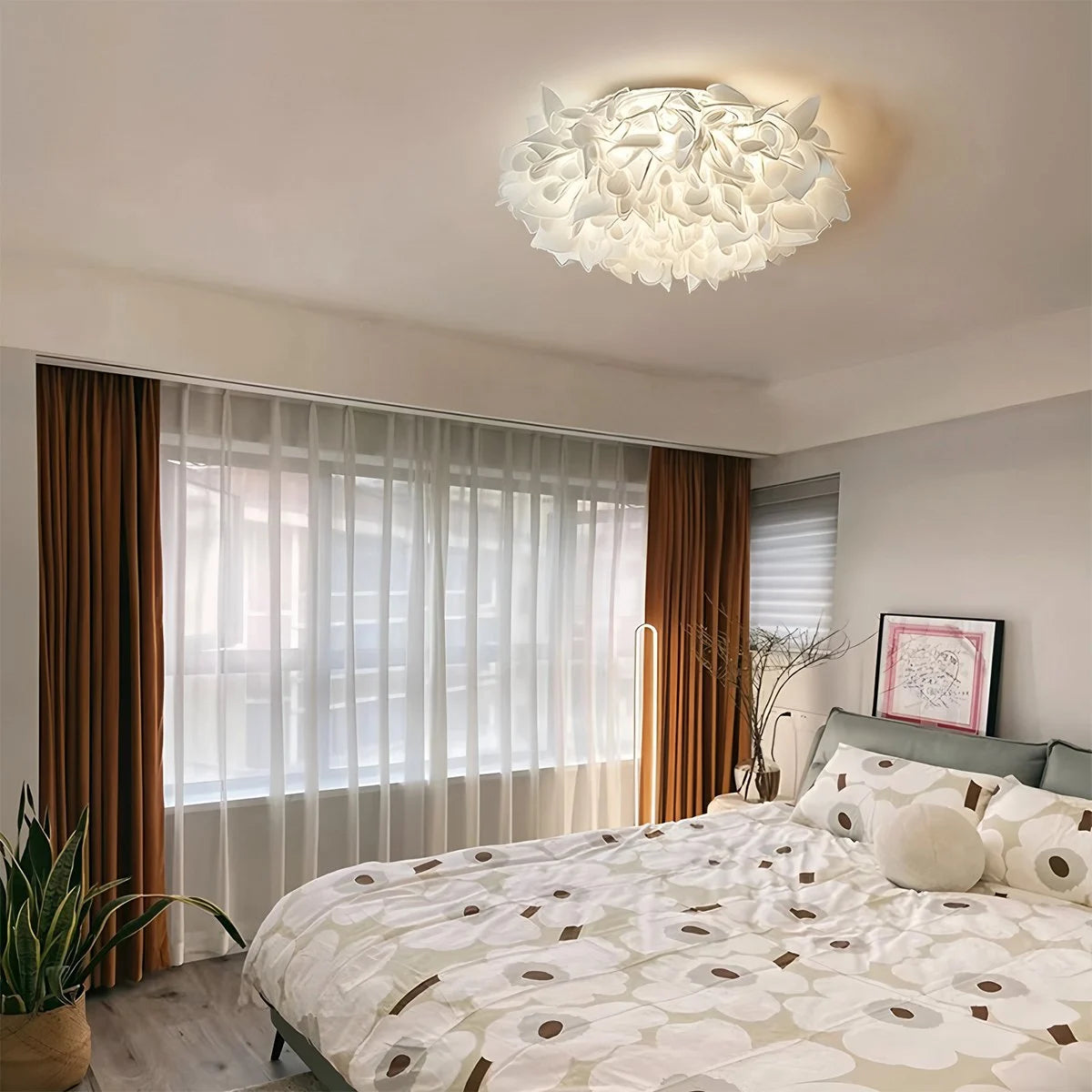 FloraGlow | Elegant Soft White Flush Mount Ceiling Light Fixture 7