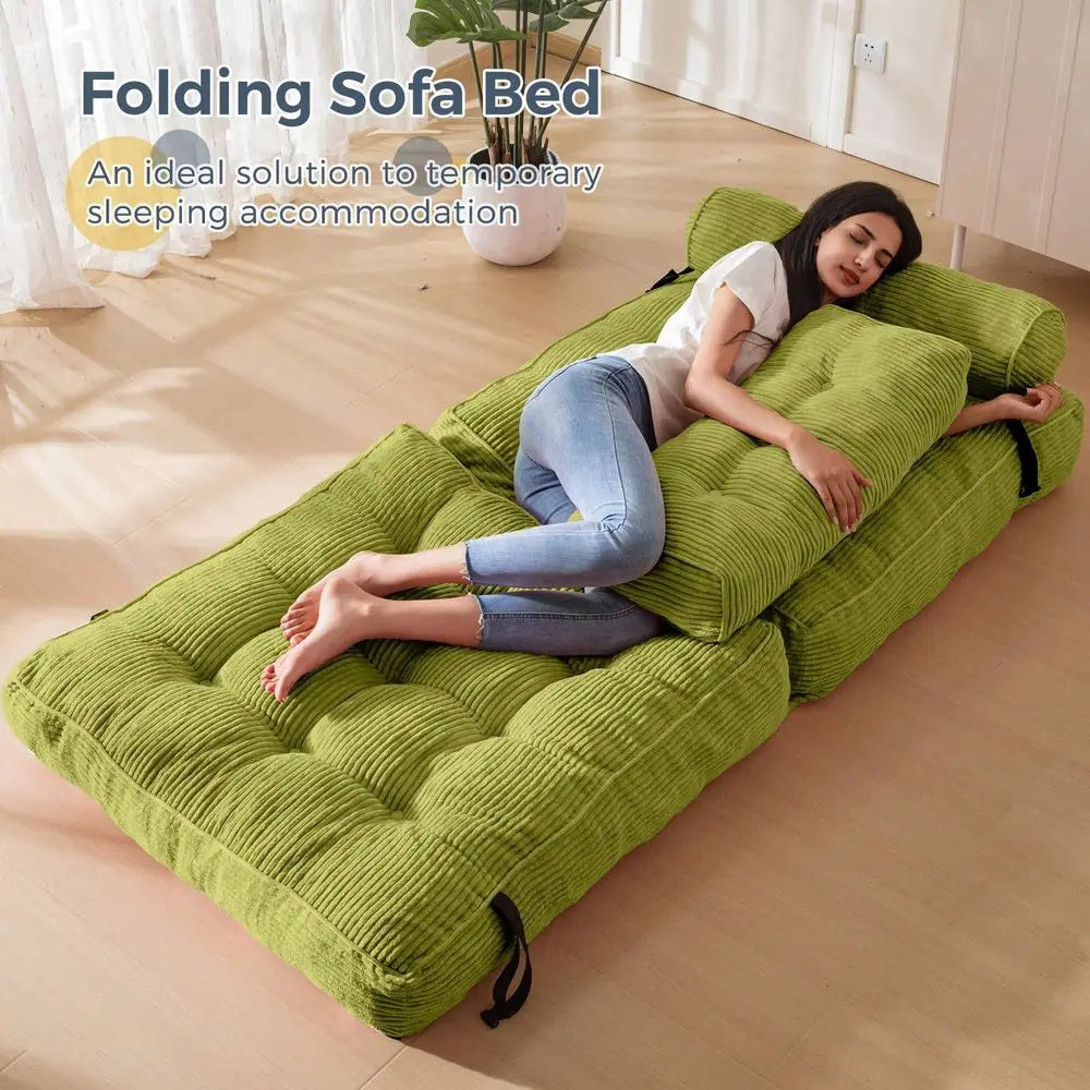 Folding Sofa Bed,Convertible Floor Sofa With Pillow And Back Support,Portable Fold Out Chair Bed Comfy Floor Sofa Lounge For Living Room 4