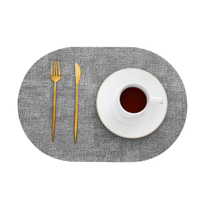 LinoMat | Oval Faux Leather Placemats | Heat Resistant &amp; Non-Slip 6