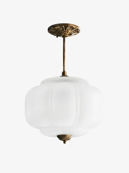 LunaGlass | Vintage Elegant Milk Glass Pendant Ceiling Light Fixture 0