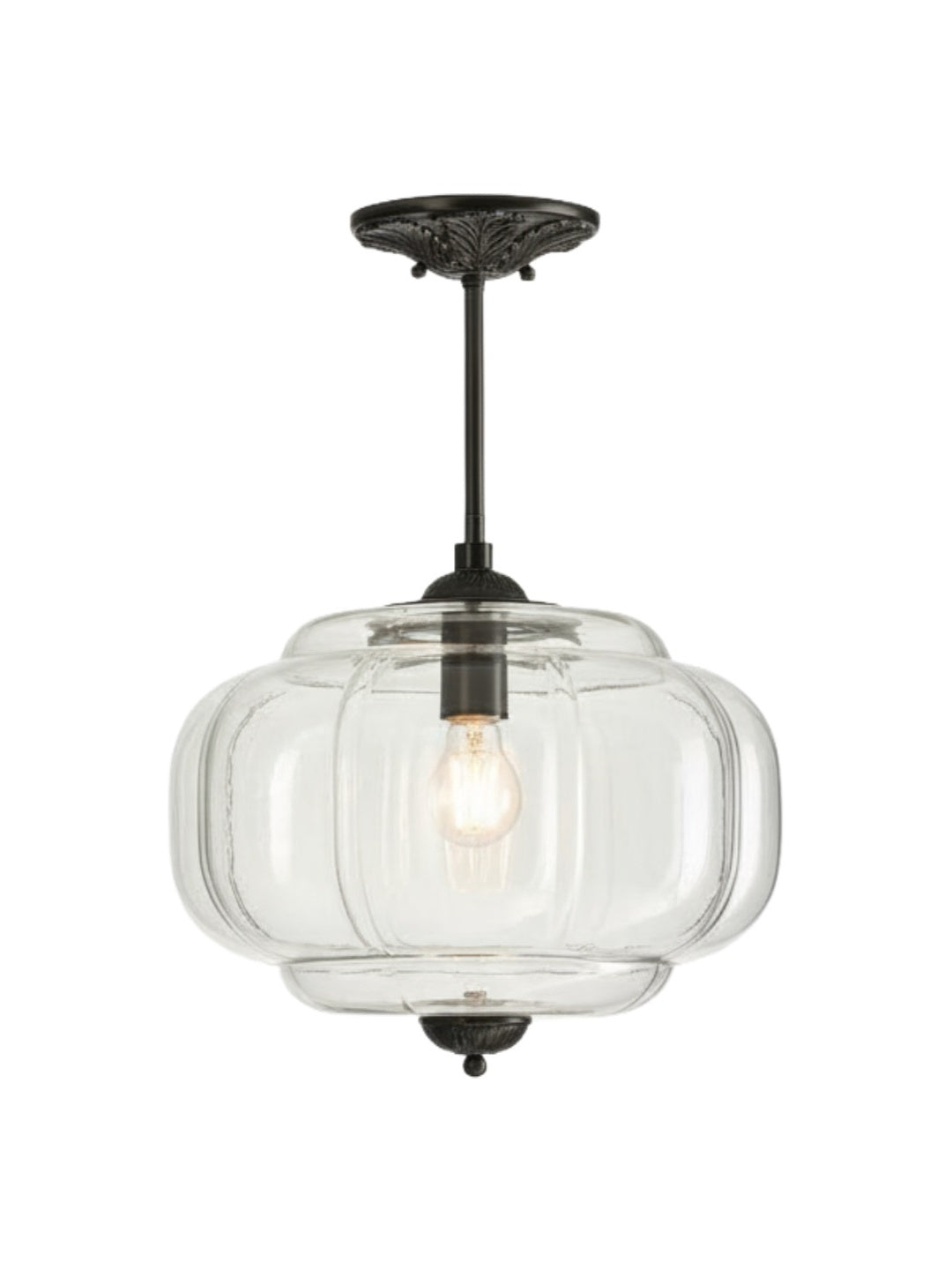 LunaGlass | Vintage Elegant Milk Glass Pendant Ceiling Light Fixture 12