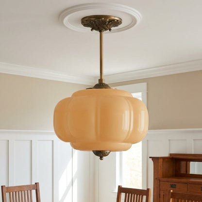 LunaGlass | Vintage Elegant Milk Glass Pendant Ceiling Light Fixture 13
