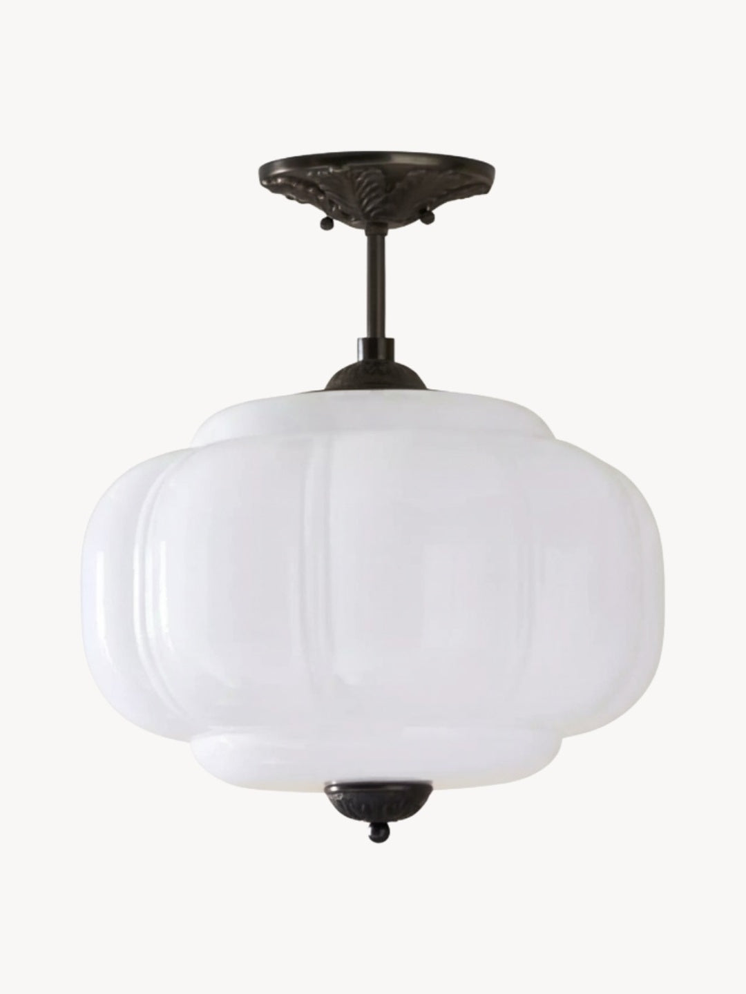 LunaGlass | Vintage Elegant Milk Glass Pendant Ceiling Light Fixture 14