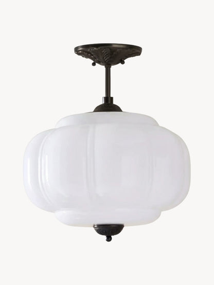 LunaGlass | Vintage Elegant Milk Glass Pendant Ceiling Light Fixture 14