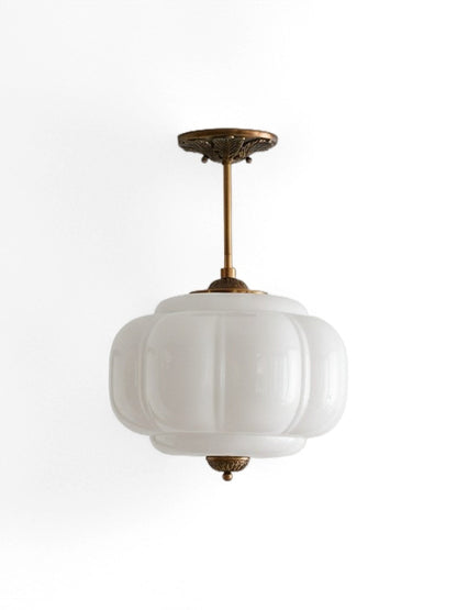 LunaGlass | Vintage Elegant Milk Glass Pendant Ceiling Light Fixture 16