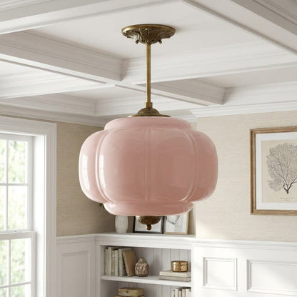 LunaGlass | Vintage Elegant Milk Glass Pendant Ceiling Light Fixture 17