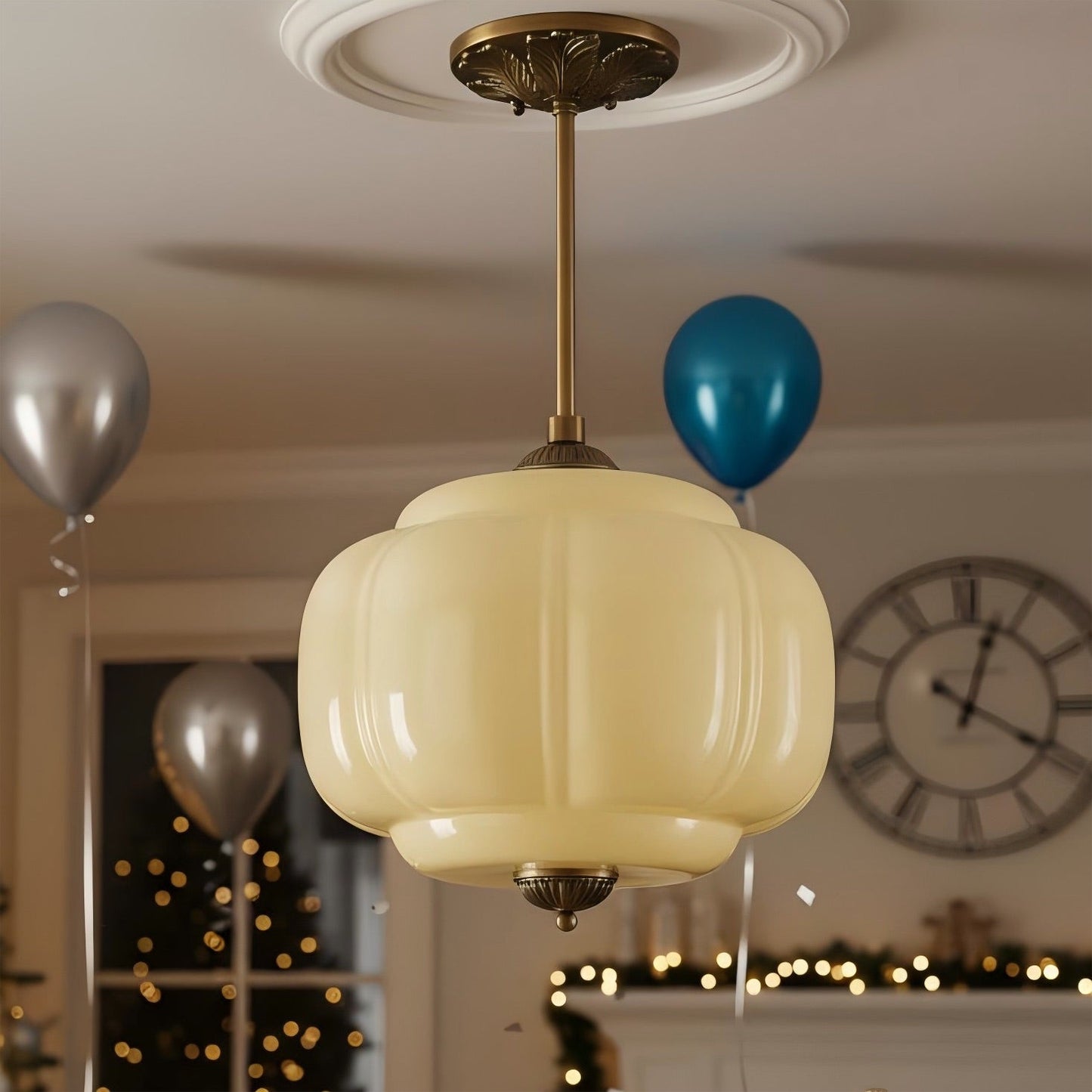 LunaGlass | Vintage Elegant Milk Glass Pendant Ceiling Light Fixture 21