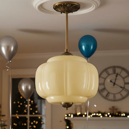 LunaGlass | Vintage Elegant Milk Glass Pendant Ceiling Light Fixture 21