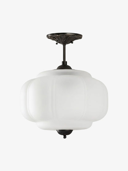 LunaGlass | Vintage Elegant Milk Glass Pendant Ceiling Light Fixture 25