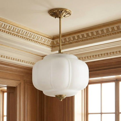 LunaGlass | Vintage Elegant Milk Glass Pendant Ceiling Light Fixture 7