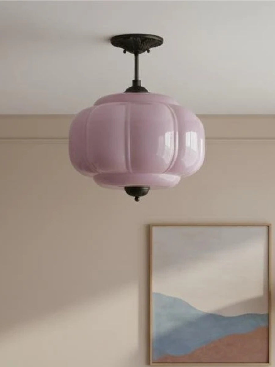 LunaGlass | Vintage Elegant Milk Glass Pendant Ceiling Light Fixture 9