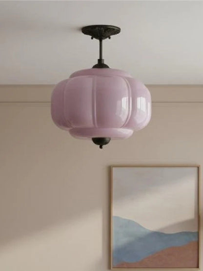 LunaGlass | Vintage Elegant Milk Glass Pendant Ceiling Light Fixture 9