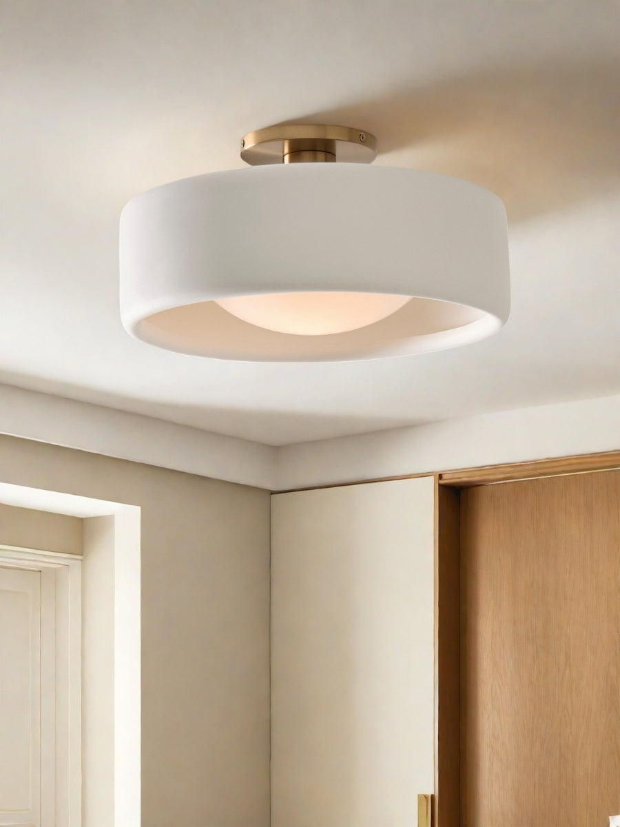 Lunaria | Sleek Modern Porcelain Flush Mount Ceiling Light Fixture 0