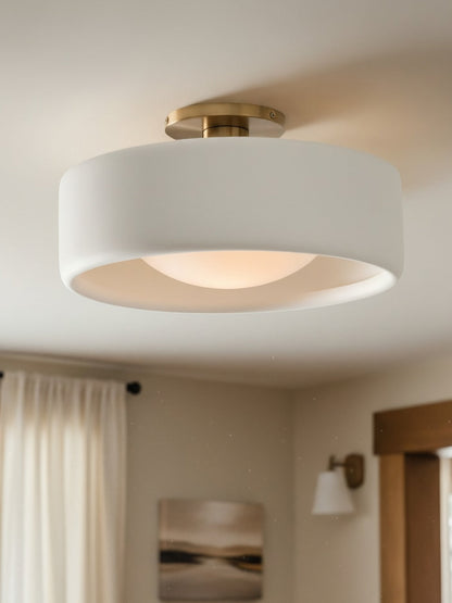 Lunaria | Sleek Modern Porcelain Flush Mount Ceiling Light Fixture 4