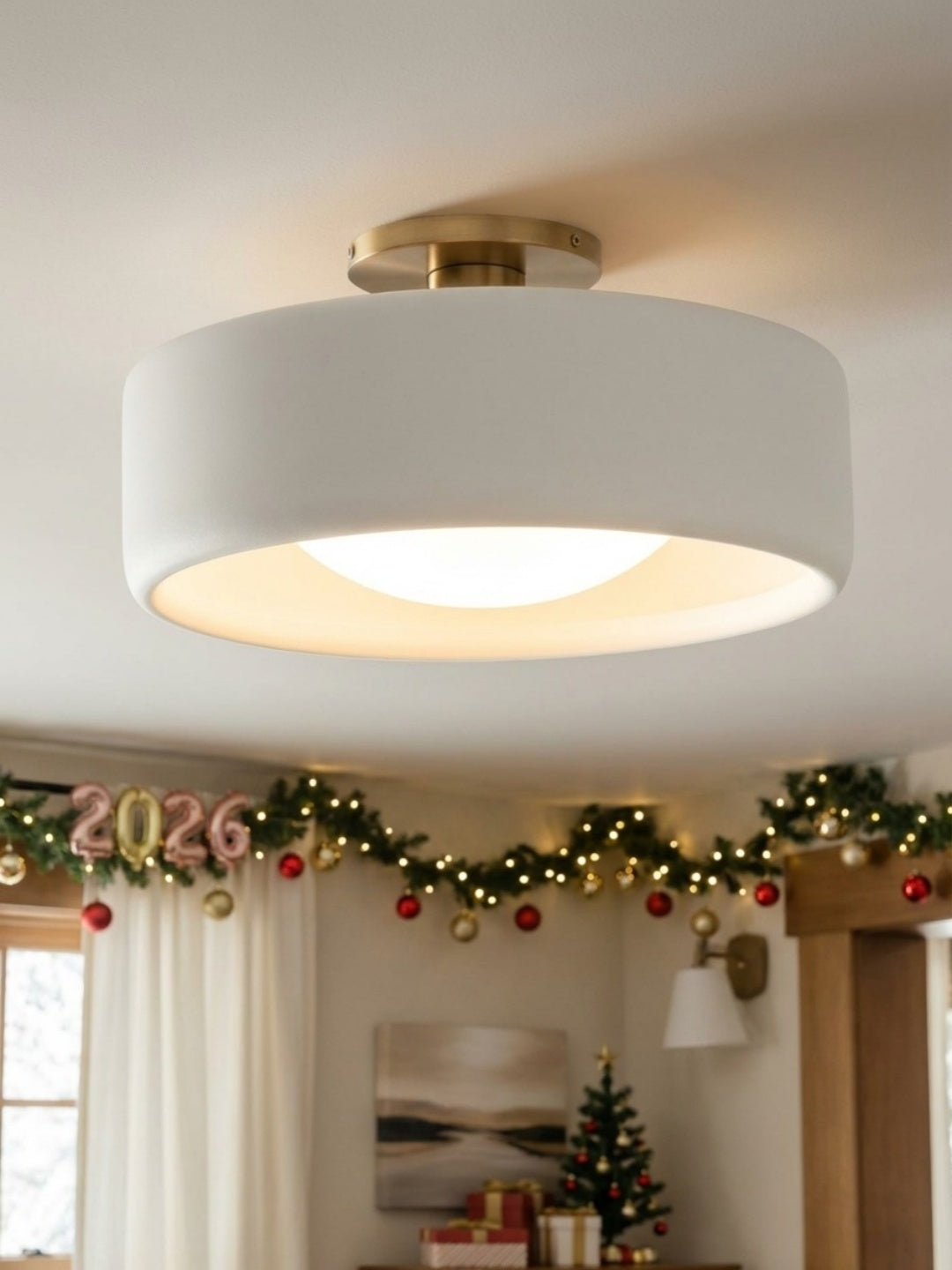 Lunaria | Sleek Modern Porcelain Flush Mount Ceiling Light Fixture 5