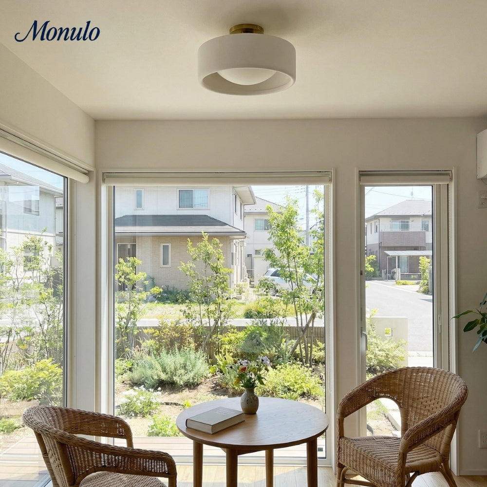 Lunaria | Sleek Modern Porcelain Flush Mount Ceiling Light Fixture 7