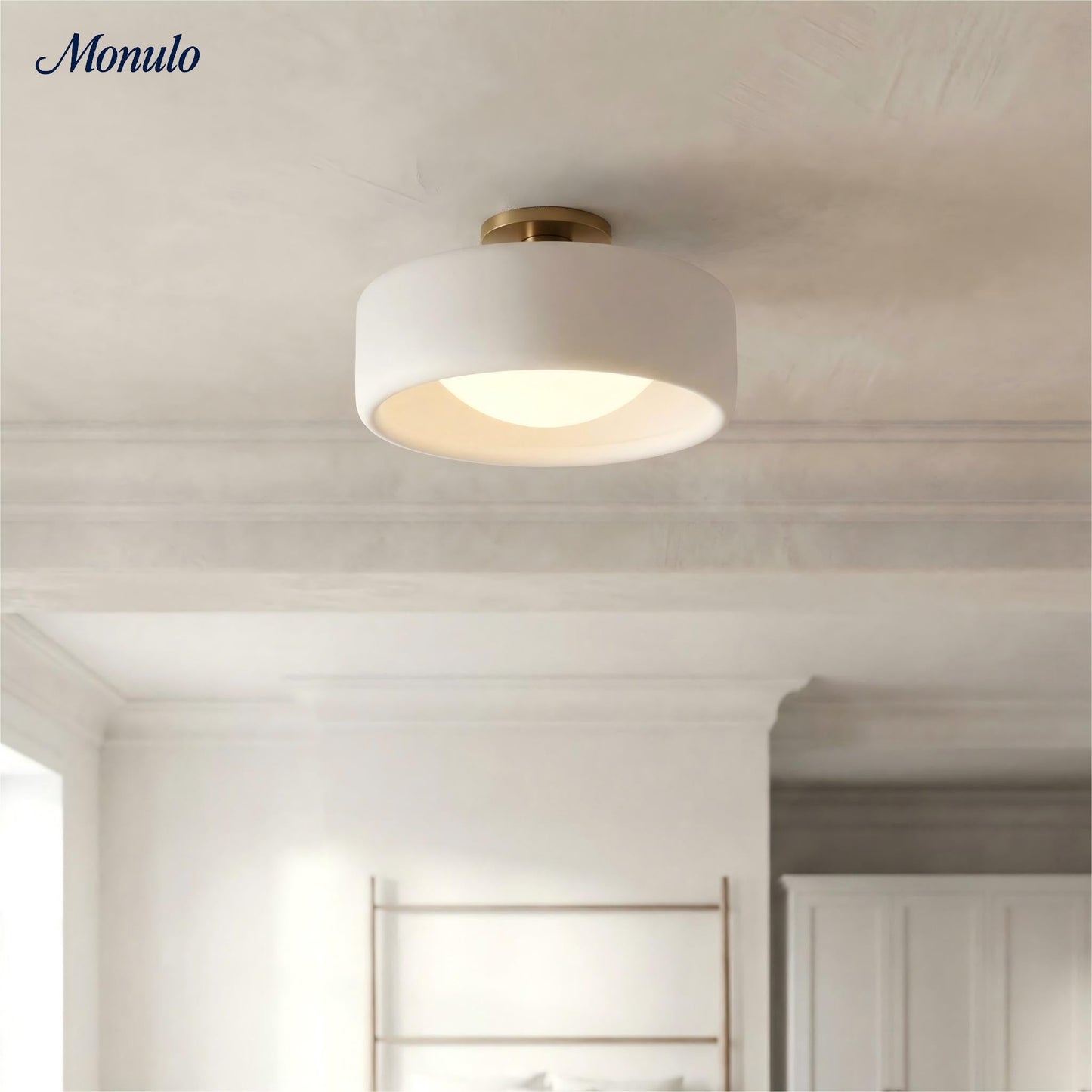 Lunaria | Sleek Modern Porcelain Flush Mount Ceiling Light Fixture 8