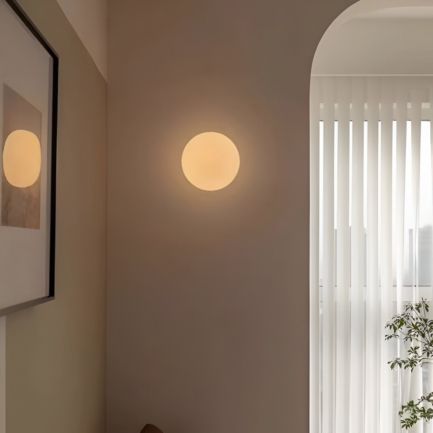 Lunaris | Elegant Minimalist Frosted Glass Wall Sconce Light Fixture 5