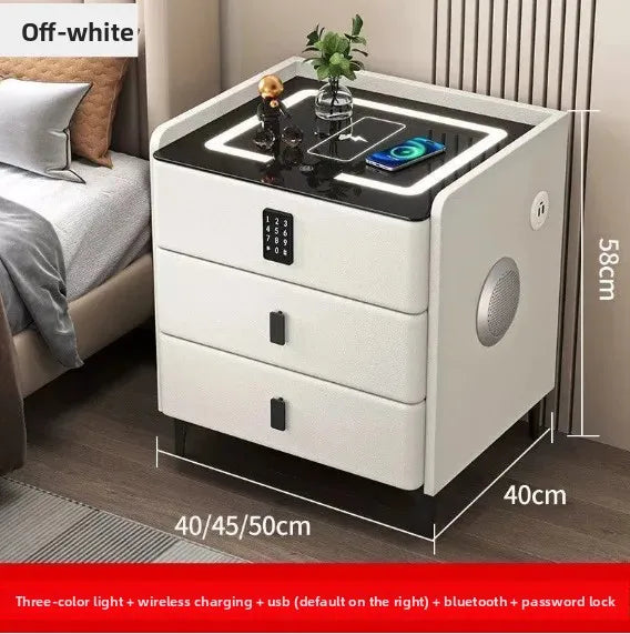 Modern Nightstand | Smart Bedside Table with Wireless Charging & Combination Lock | Ideal for Convenience in Hotels 12