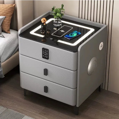 Modern Nightstand | Smart Bedside Table with Wireless Charging & Combination Lock | Ideal for Convenience in Hotels 3