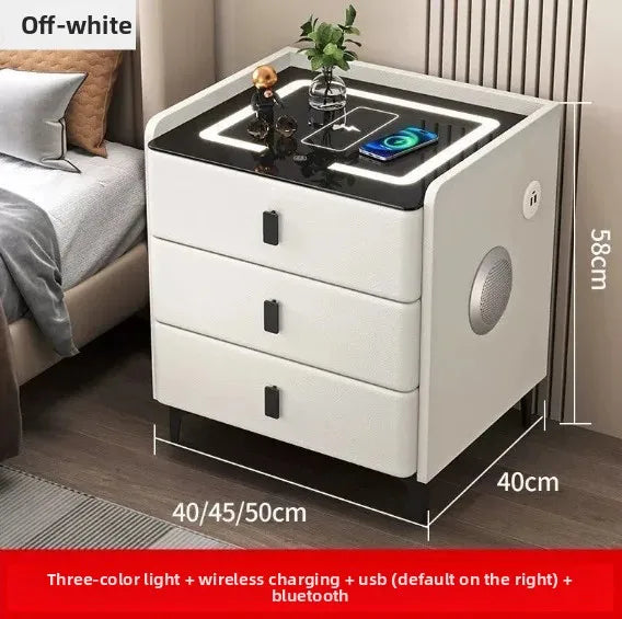 Modern Nightstand | Smart Bedside Table with Wireless Charging & Combination Lock | Ideal for Convenience in Hotels 8