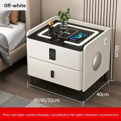 Modern Nightstand | Smart Bedside Table with Wireless Charging & Combination Lock | Ideal for Convenience in Hotels 9